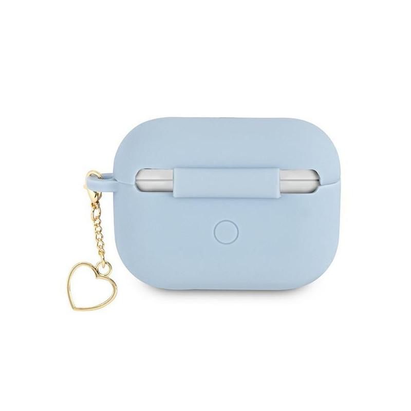 Guess Silicone Charm Heart Collection dėklas, skirtas AirPods Pro – mėlynas