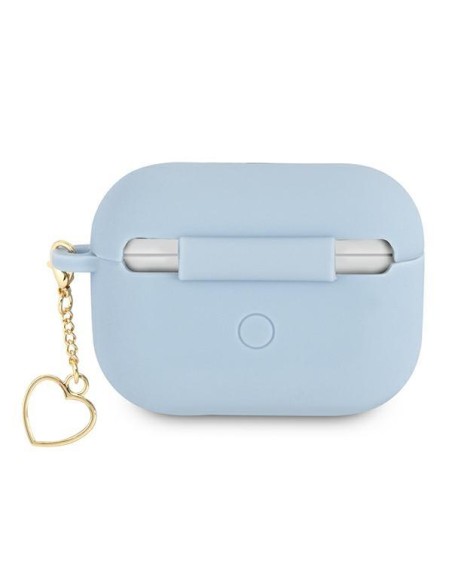 Guess Silicone Charm Heart Collection dėklas, skirtas AirPods Pro – mėlynas Guess Silicone Charm Heart Collection dėklas, skirtas AirPods Pro – mėlynas