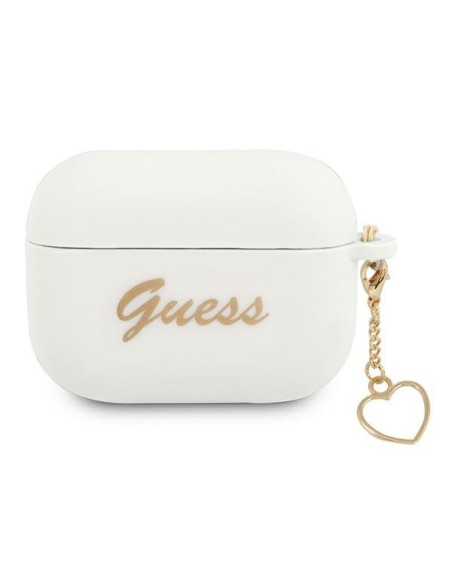 Guess Silicone Charm Heart Collection dėklas, skirtas AirPods Pro – baltas Guess Silicone Charm Heart Collection dėklas, skirtas AirPods Pro – baltas