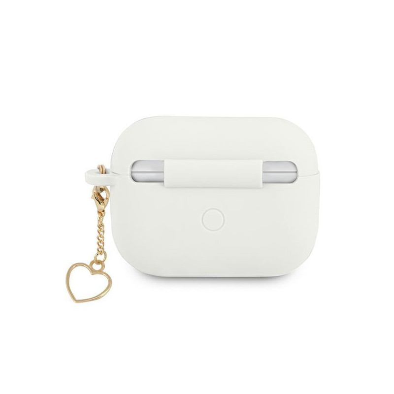 Guess Silicone Charm Heart Collection dėklas, skirtas AirPods Pro – baltas