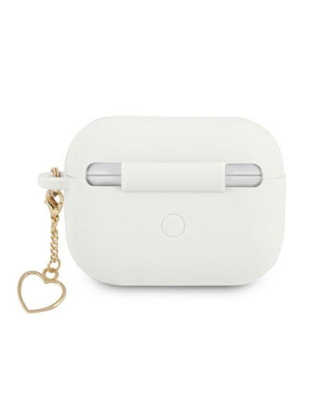 Guess Silicone Charm Heart Collection dėklas, skirtas AirPods Pro – baltas Guess Silicone Charm Heart Collection dėklas, skirtas AirPods Pro – baltas