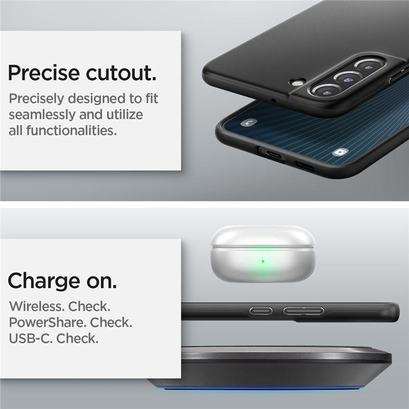 Spigen Thin Fit dėklas, skirtas Samsung Galaxy S22 - juodas