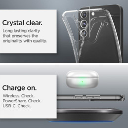 Spigen Skystųjų kristalų dėklas Samsung Galaxy S22 - skaidrus