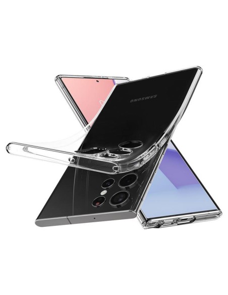 Spigen Skystųjų kristalų dėklas, skirtas Samsung Galaxy S22 Ultra - skaidrus