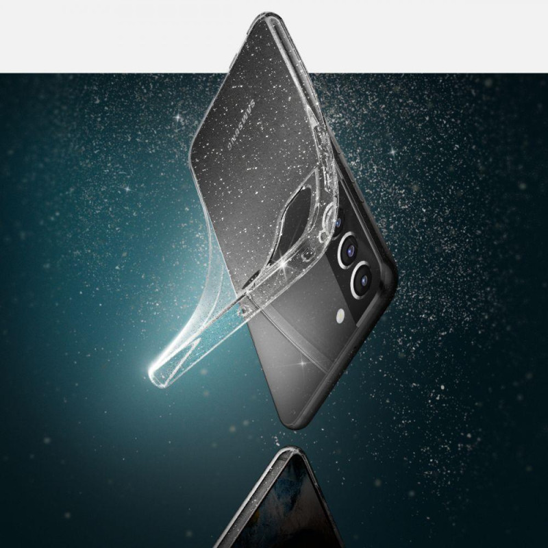 Spigen Skystųjų kristalų dėklas Samsung Galaxy S22 - skaidrus ir blizgantis