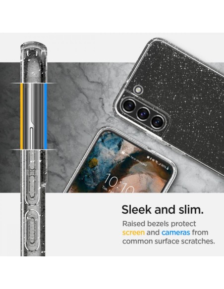 Spigen Skystųjų kristalų dėklas Samsung Galaxy S22 - skaidrus ir blizgantis Spigen Skystųjų kristalų dėklas Samsung Galaxy S22 - skaidrus ir blizgantis