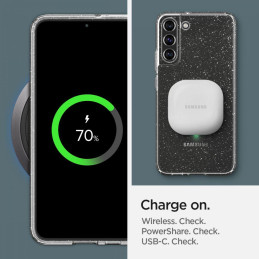 Spigen Skystųjų kristalų dėklas Samsung Galaxy S22 - skaidrus ir blizgantis