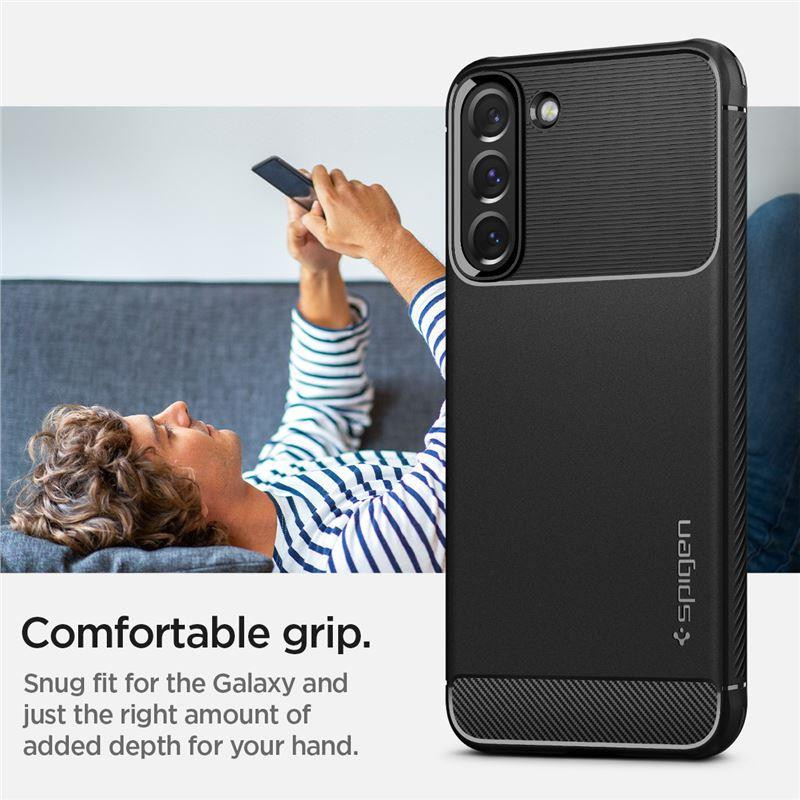 Spigen Rugged Armor dėklas, skirtas Samsung Galaxy S22 - matinė juoda Spigen Rugged Armor dėklas, skirtas Samsung Galaxy S22 - matinė juoda