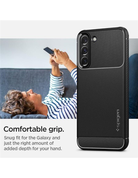 Spigen Rugged Armor dėklas, skirtas Samsung Galaxy S22 - matinė juoda Spigen Rugged Armor dėklas, skirtas Samsung Galaxy S22 - matinė juoda