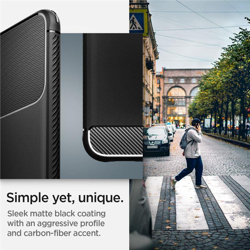 Spigen Rugged Armor dėklas, skirtas Samsung Galaxy S22 - matinė juoda