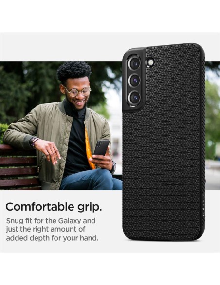Spigen Liquid Air dėklas, skirtas Samsung Galaxy S22 - matinė juoda Spigen Liquid Air dėklas, skirtas Samsung Galaxy S22 - matinė juoda