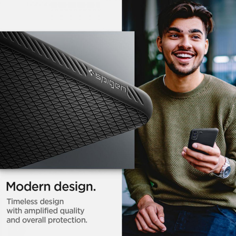 Spigen Liquid Air dėklas, skirtas Samsung Galaxy S22 - matinė juoda