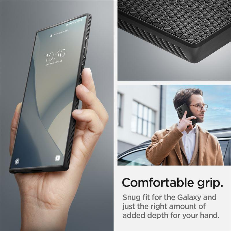 Spigen Liquid Air dėklas, skirtas Samsung Galaxy S22 Ultra - matinė juoda