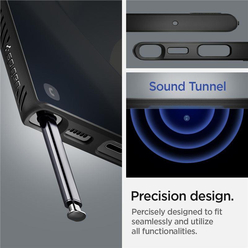 Spigen Liquid Air dėklas, skirtas Samsung Galaxy S22 Ultra - matinė juoda