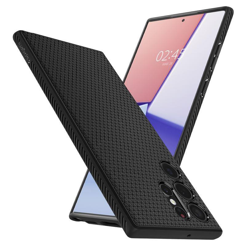 Spigen Liquid Air dėklas, skirtas Samsung Galaxy S22 Ultra - matinė juoda