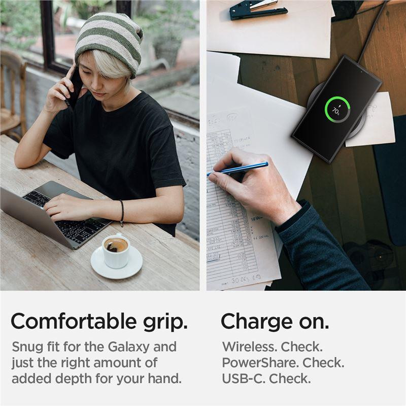 Spigen Ultra Hybrid dėklas, skirtas Samsung Galaxy S22 Ultra - matinė juoda