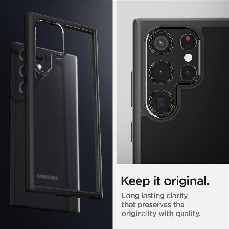 Spigen Ultra Hybrid dėklas, skirtas Samsung Galaxy S22 Ultra - matinė juoda