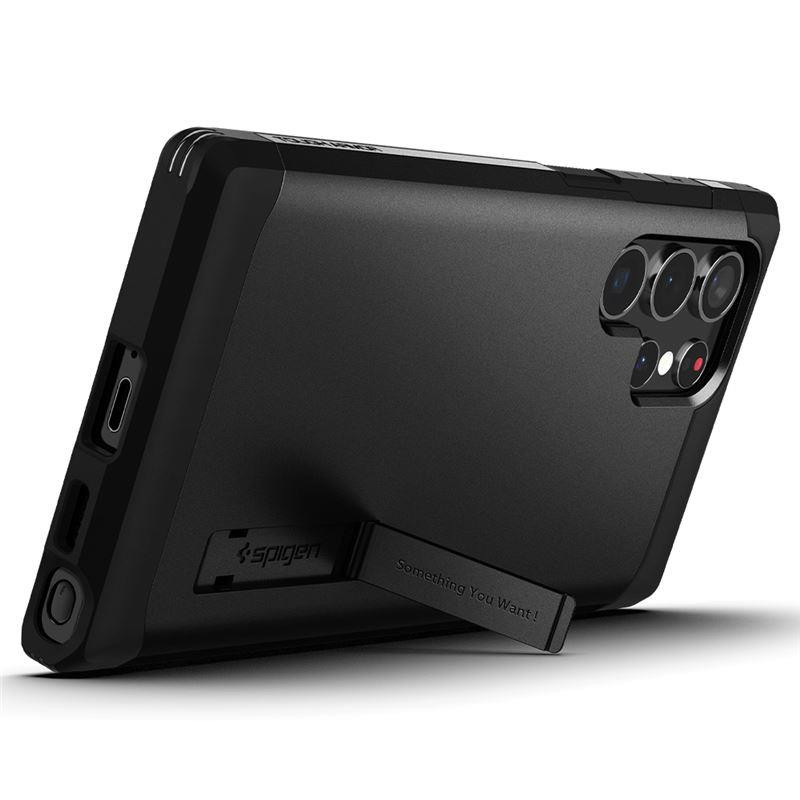 Spigen Tough Armor dėklas Samsung Galaxy S22 Ultra - juodas