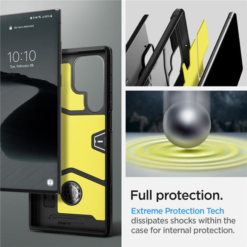 Spigen Tough Armor dėklas Samsung Galaxy S22 Ultra - juodas