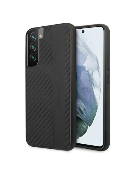 AMG Carbon Stripe&Embossed dėklas, skirtas Samsung Galaxy S22+ - juodas AMG Carbon Stripe&Embossed dėklas, skirtas Samsung Galaxy S22+ - juodas
