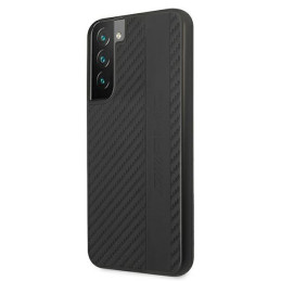 AMG Carbon Stripe&Embossed dėklas, skirtas Samsung Galaxy S22+ - juodas