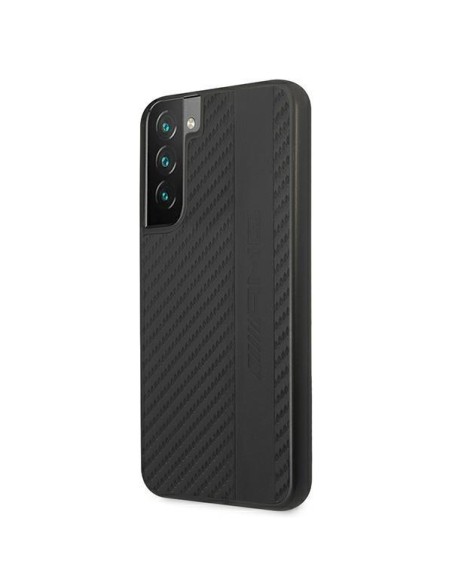 AMG Carbon Stripe&Embossed dėklas, skirtas Samsung Galaxy S22+ - juodas AMG Carbon Stripe&Embossed dėklas, skirtas Samsung Galaxy S22+ - juodas