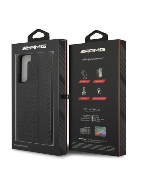 AMG Carbon Stripe&Embossed dėklas, skirtas Samsung Galaxy S22+ - juodas AMG Carbon Stripe&Embossed dėklas, skirtas Samsung Galaxy S22+ - juodas