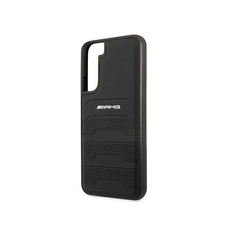 AMG Leather Debossed Lines dėklas, skirtas Samsung Galaxy S22+ - juodas