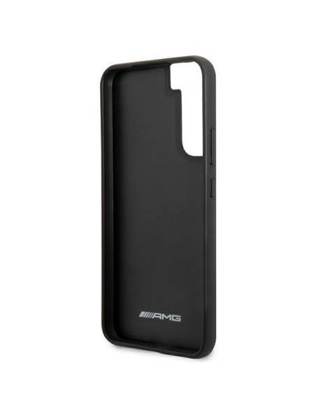 AMG Leather Debossed Lines dėklas, skirtas Samsung Galaxy S22+ - juodas AMG Leather Debossed Lines dėklas, skirtas Samsung Galaxy S22+ - juodas