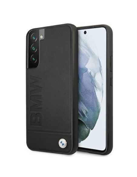 BMW Signature Logo Imprint dėklas, skirtas Samsung Galaxy S22+ - juodas BMW Signature Logo Imprint dėklas, skirtas Samsung Galaxy S22+ - juodas