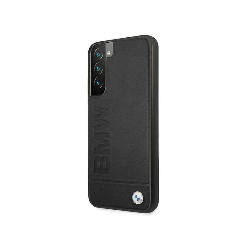 BMW Signature Logo Imprint dėklas, skirtas Samsung Galaxy S22+ - juodas