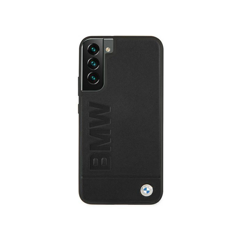 BMW Signature Logo Imprint dėklas, skirtas Samsung Galaxy S22+ - juodas