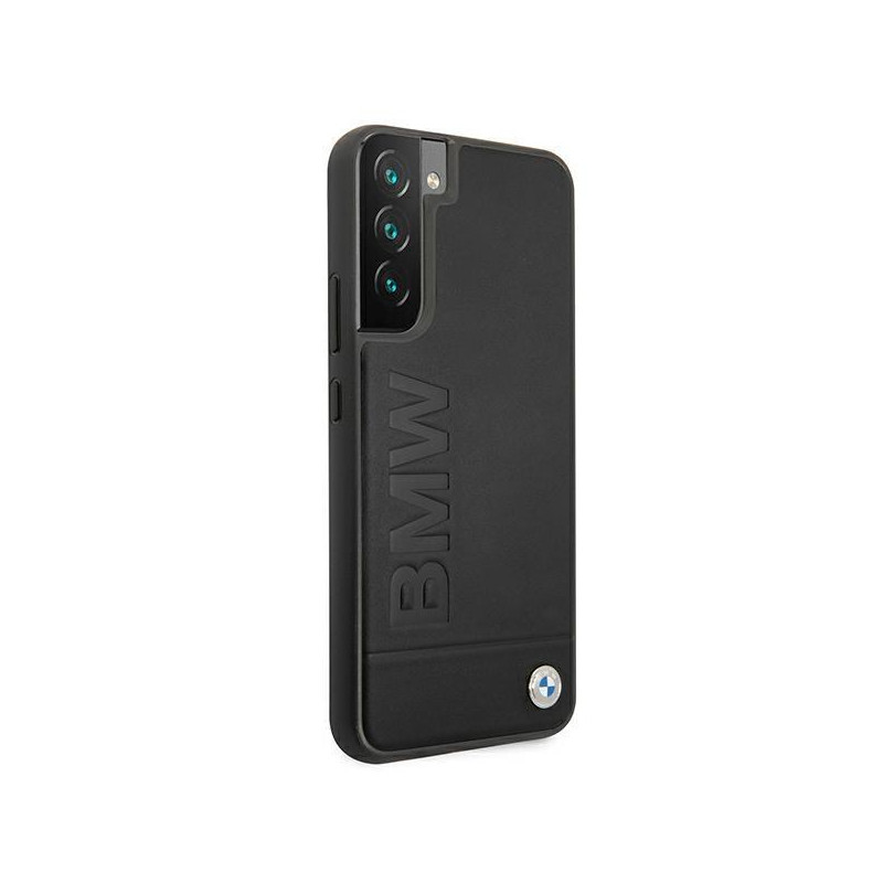 BMW Signature Logo Imprint dėklas, skirtas Samsung Galaxy S22+ - juodas