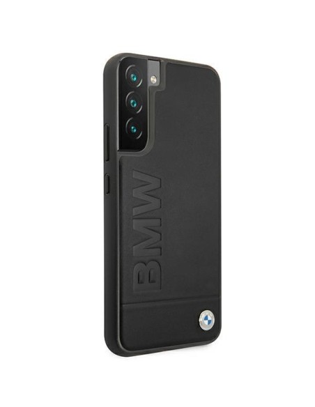 BMW Signature Logo Imprint dėklas, skirtas Samsung Galaxy S22+ - juodas BMW Signature Logo Imprint dėklas, skirtas Samsung Galaxy S22+ - juodas