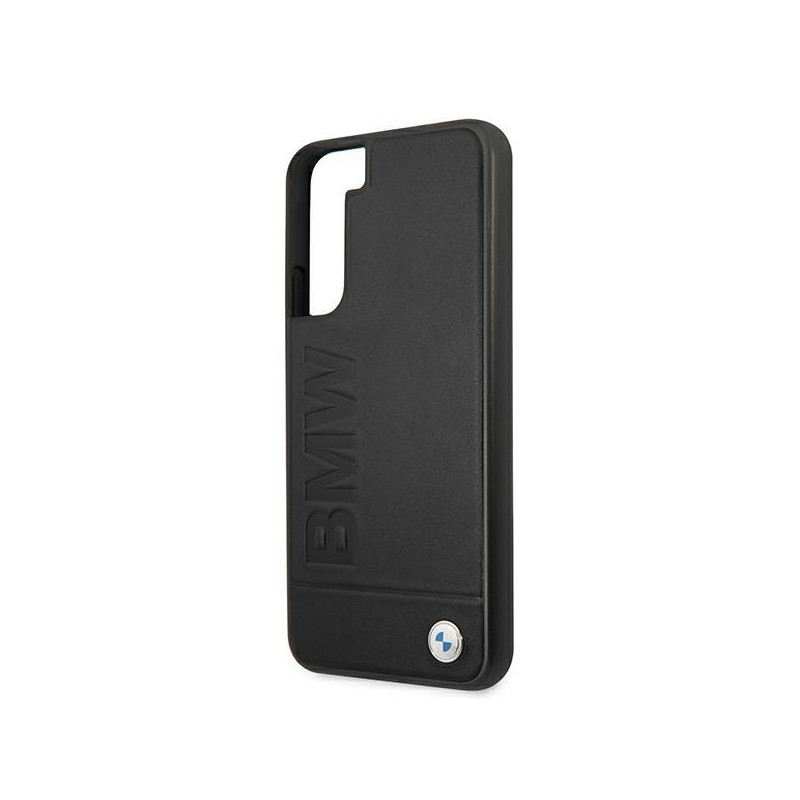 BMW Signature Logo Imprint dėklas, skirtas Samsung Galaxy S22+ - juodas