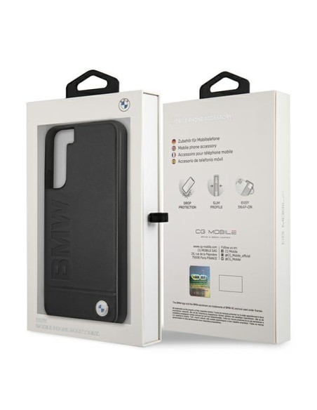 BMW Signature Logo Imprint dėklas, skirtas Samsung Galaxy S22+ - juodas BMW Signature Logo Imprint dėklas, skirtas Samsung Galaxy S22+ - juodas
