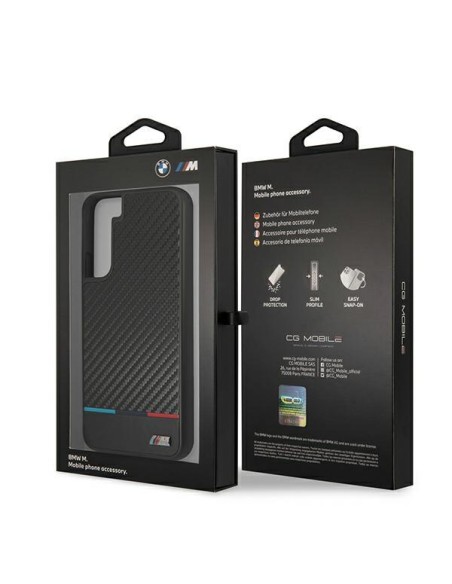 BMW M Collection Triangles dėklas Samsung Galaxy S22+ - juodas BMW M Collection Triangles dėklas Samsung Galaxy S22+ - juodas