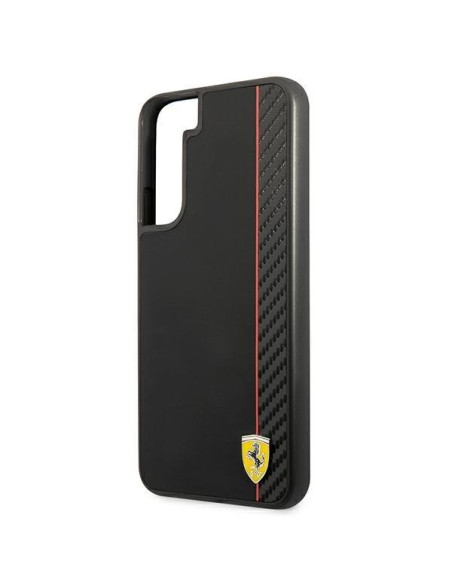 Ferrari On Track Carbon Stripe dėklas, skirtas Samsung Galaxy S22+ - juodas Ferrari On Track Carbon Stripe dėklas, skirtas Samsung Galaxy S22+ - juodas