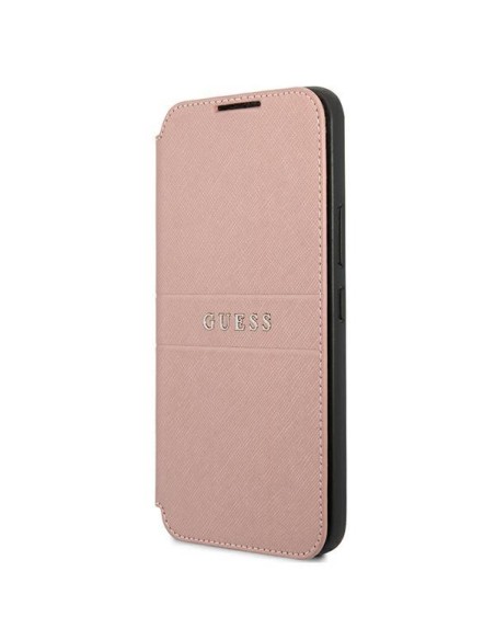 Guess Saffiano Stripe dėklas, skirtas Samsung Galaxy S22+ - rožinis Guess Saffiano Stripe dėklas, skirtas Samsung Galaxy S22+ - rožinis