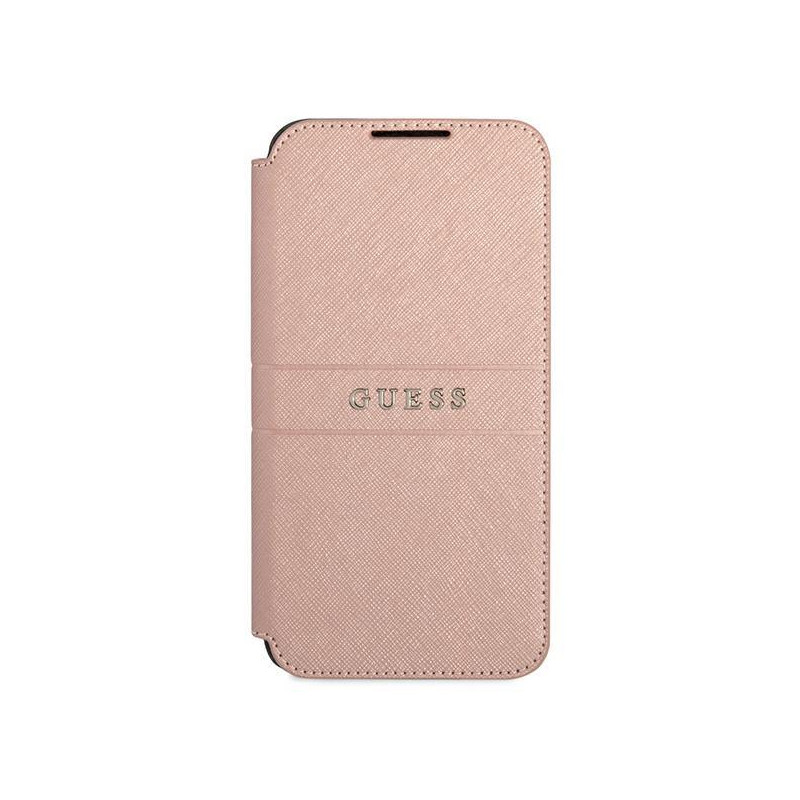 Guess Saffiano Stripe dėklas, skirtas Samsung Galaxy S22+ - rožinis