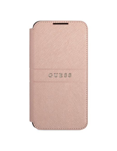 Guess Saffiano Stripe dėklas, skirtas Samsung Galaxy S22+ - rožinis Guess Saffiano Stripe dėklas, skirtas Samsung Galaxy S22+ - rožinis