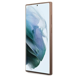 Guess GUHCS22LG4GFBR S22 Ultra S908 rudas/ rudas kietas dėklas 4G metalinis auksinis logotipas