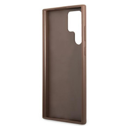 Guess GUHCS22LG4GFBR S22 Ultra S908 rudas/ rudas kietas dėklas 4G metalinis auksinis logotipas