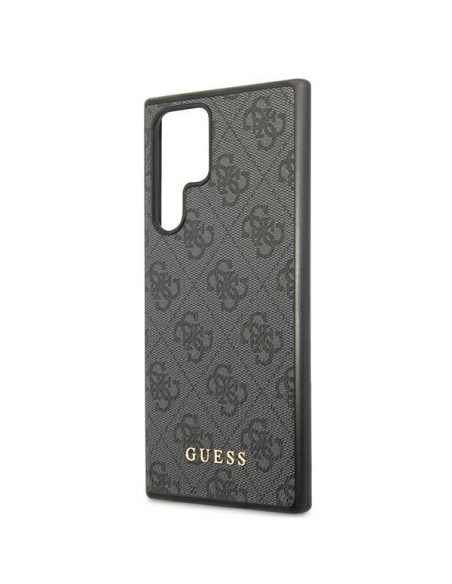 Guess GUHCS22LG4GFGR S22 Ultra S908 pilkas/ pilkas kietas dėklas 4G metalinis auksinis logotipas Guess GUHCS22LG4GFGR S22 Ultra S908 pilkas/ pilkas kietas dėklas 4G metalinis auksinis logotipas