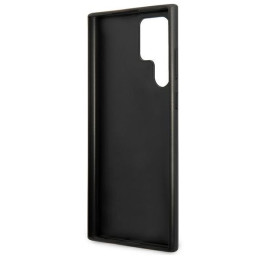 Guess GUHCS22LG4GFGR S22 Ultra S908 pilkas/ pilkas kietas dėklas 4G metalinis auksinis logotipas