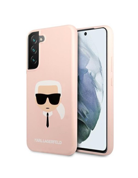 Karl Lagerfeld Silikoninis Karl& 39 s Head dėklas Samsung Galaxy S22+ - rožinis