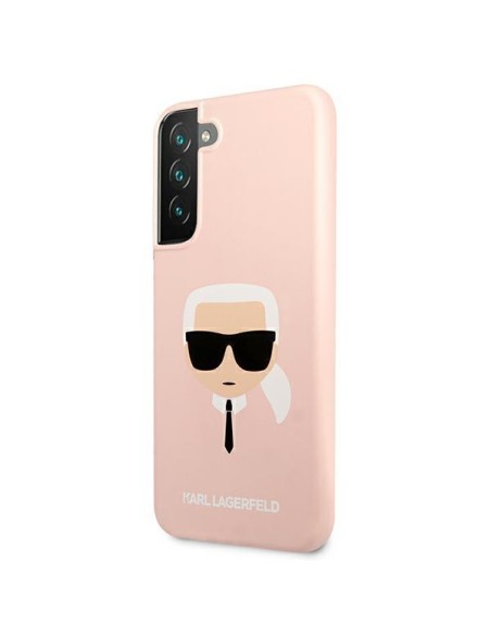 Karl Lagerfeld Silikoninis Karl& 39 s Head dėklas Samsung Galaxy S22+ - rožinis