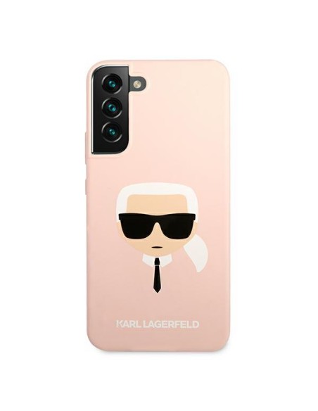 Karl Lagerfeld Silikoninis Karl& 39 s Head dėklas Samsung Galaxy S22+ - rožinis