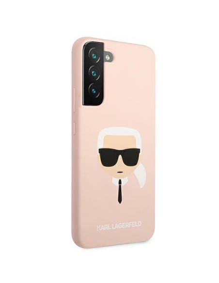 Karl Lagerfeld Silikoninis Karl& 39 s Head dėklas Samsung Galaxy S22+ - rožinis