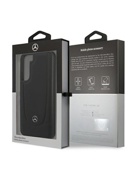 Mercedes Leather Urban Line dėklas Samsung Galaxy S22+ - juodas Mercedes Leather Urban Line dėklas Samsung Galaxy S22+ - juodas